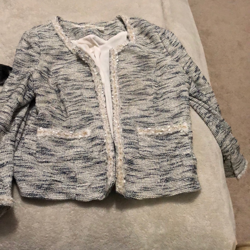 Navy blue and white jacket OBO